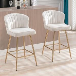 chairus Taburetes de Bar Terciopelo Juego de 2 Sillas Barra…