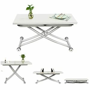 JEFFORDOUTLET Mesa de Comedor Regulable en Altura, Mesa de…