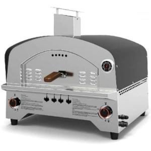 Horno de pizza de gas portátil de acero inoxidable con dobl…