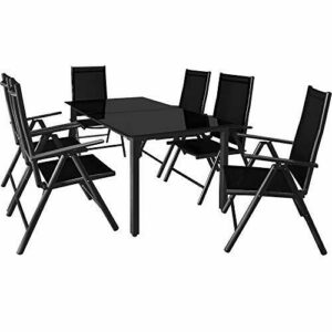 CASARIA® Comedor de Jardín Bern Aluminio 150x90 Mesa y 6 Si…