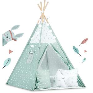 Nukido Tienda Tipi para Niños con Luces, 3 Cojines, Colchon…