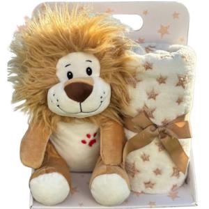 Manta Bebé Suave Cálida con Peluche León Set Regalo Recién…