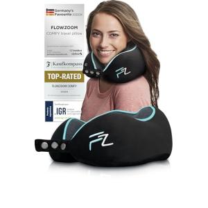 FLOWZOOM Comfy Almohada de Viaje Viscoelástica – Soporte Aj…