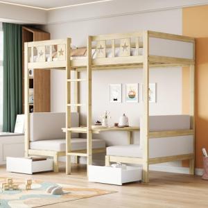 Cuna, litera 90 x 200 cm, cama o escritorio 2 en 1, autoaco…