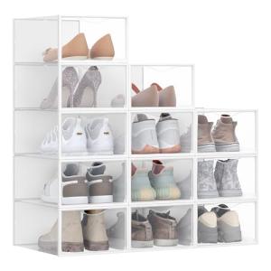 SONGMICS Cajas para Zapatos, Organizador de Zapatos de Plás…