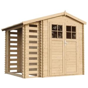 Caseta de Madera para jardín con caseta de leña - Puerta co…