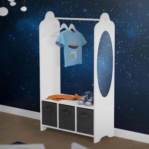 Joyz Perchero Infantil con Estante 63x30x115 cm Blanco Mueb…