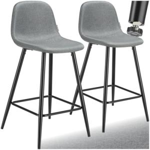 TecTake® Taburete Alto con Respaldo, Acolchado, Reposapiés,…