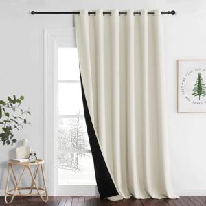 PONY DANCE Cortinas Beige Salon 1 Pieza Cortina Termica Ais…