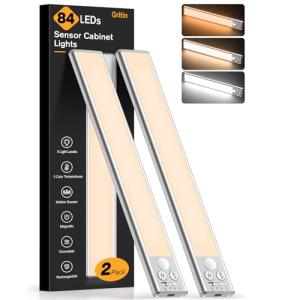 Gritin Luz de Armario Recargable, 84 LED Superbrillantes Lu…