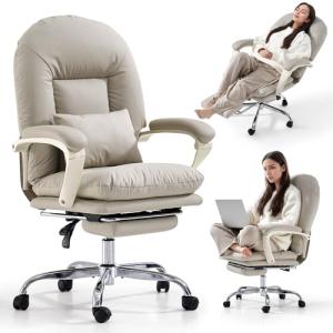 EMIAH Silla de Oficina Ergonómica con Reposapiés, Silla de…