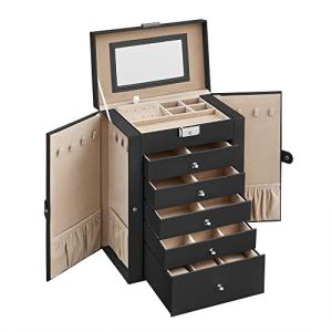SONGMICS Caja Joyero de 6 Niveles, Caja para Joyas con 5 Ca…