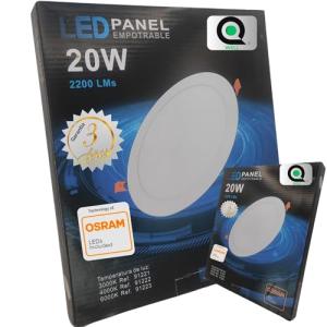 QWell - Panel Downlight LED Redondo 20W | 3 Años de Garantí…