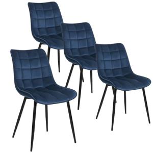 WOLTU Pack de 4 Sillas de Comedor Asiento de Terciopelo Sil…