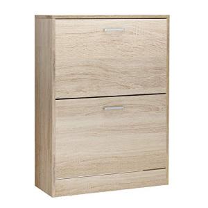 VASAGLE Gabinete de Zapatos con 2 Puertas Abatibles, Diviso…