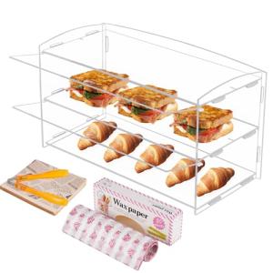 BAOSHISHAN Vitrina Acrílica para Pastelería Vitrina de 2 Pi…