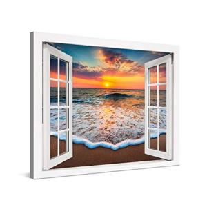 PICANOVA – Cuadro sobre Lienzo Sea Sunset Window 80x60cm –…