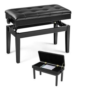 LIFEZEAL Taburete Doble para Piano, Banco de Piano de Altur…