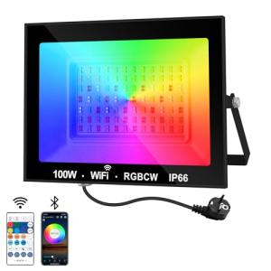 NATPOW Proyector RGB Exterior Foco LED 100W Foco RGB Con AP…