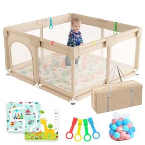 JUPPLIES Parque Infantil 120x120cm   Alfombra   50 Bolas  …