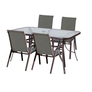 LOLAhome Conjunto jardín Mesa Neila y 4 Sillas | Acero anti…