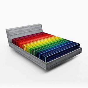 ABAKUHAUS Resumen Sábana Elastizada, Rayas del Arco Iris de…