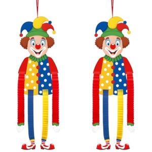 BETESSIN 2pcs Adorno Colgante Papel de Payaso Carnaval, Dec…