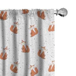 ABAKUHAUS Zorro Juego de 2 Paños Cortinas, Animal Anaranjad…