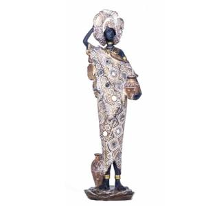 BY SIGRIS Figura Africana Gris de Resina 40X8X12cm Figura d…