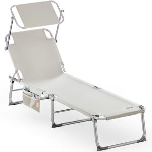 CASARIA® Tumbona Plegable Jardín Playa Reclinable Carga 150…