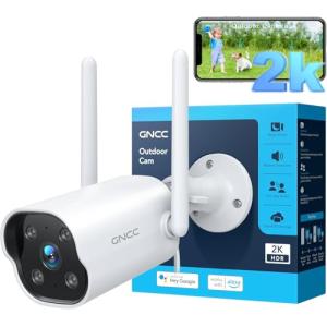 GNCC Cámara Vigilancia WiFi Exterior 2K GT1PRO para Domicil…