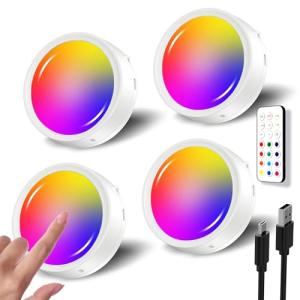 Luces LED Vitrina RGB con Mando, Batería de 1600mAh Luz LED…