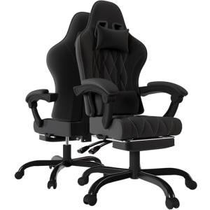 Devoko Silla Gaming de Tela, Sillas de Oficina Ergonómica c…