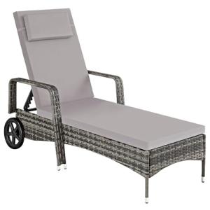TecTake 801041 Tumbona de ratán y Aluminio para jardín, Asi…