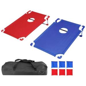 Gihioue Cornhole Brett Set de puf portátil, juego de lanzam…