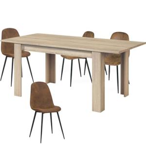 HABITMOBEL Mesa Extensible y 4 Sillas Comedor, Mesa Comedor…
