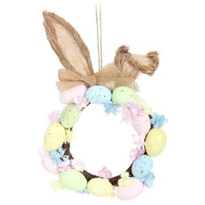 com-four® Corona de Pascua con Huevos de Pascua y Orejas de…