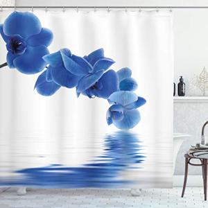 ABAKUHAUS Azul Cortina de Baño, Nupcial de la orquídea, Mat…