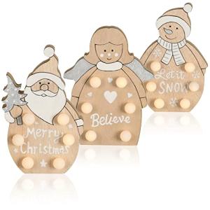 com-four® 3X LED Navidad Figura como iluminación Decorativa…