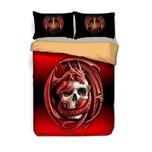 Chickwin Juego de Ropa de Cama 3D Dragón 3 Piezas para Poli…