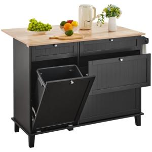 VEVOR Carrito de Cocina con Isla, Barra de Desayuno de Made…