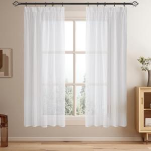 Softalker cortinas cocina cortas blanco 200x140 cm transluc…