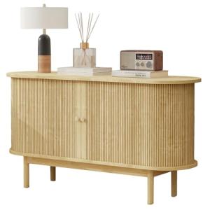Aparador retro moderno de madera, con puertas correderas y…