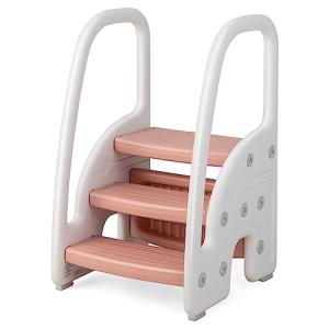 COSTWAY Taburete de 3 Escalones para Niños, Taburete Infant…