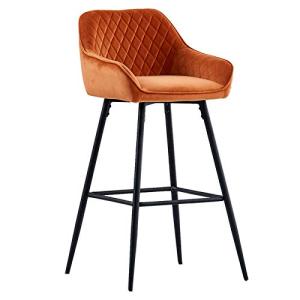 AINPECCA Taburete de bar de terciopelo, asiento tapizado de…