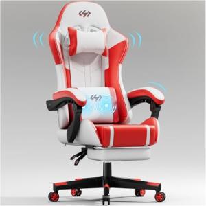 HLFURNIEU Silla Gaming con Masajeador, Silla Gamer Ergonómi…