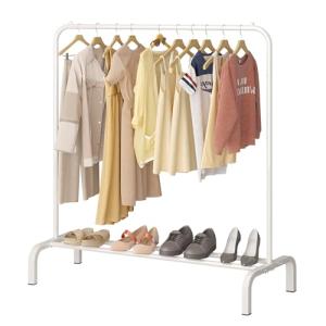 JIUYOTREE - Perchero de ropa con estantes para zapatos, est…