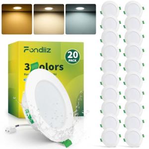Fondiiz 20 Pack Downlight LED Techo Empotrable, 6W 220V Foc…