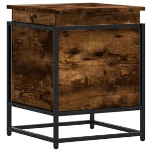 vidaXL Caja de almacenaje con Tapa Madera Roble Ahumado 40x…