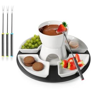 COM-FOUR® Juego de fondue de 11 piezas - compuesto por cuen…